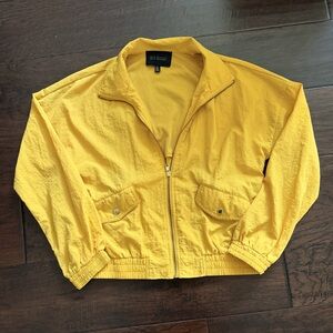 Blu Pepper Amber Mustard Yellow Lightweight Zip Windbreaker Jacket